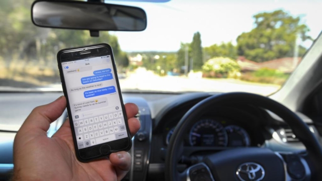 Driving and using a mobile phone